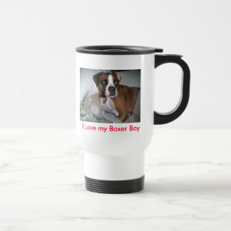 Mug De Voyage chien, j'aime mon garçon de boxeur
