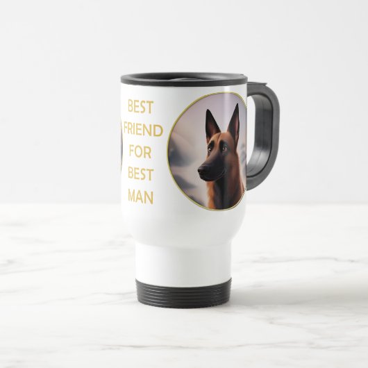 Mug De Voyage Chien malinois (Devant droit)