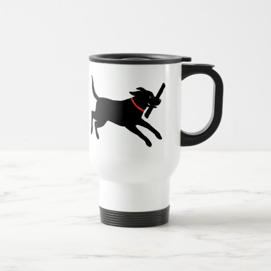 Mug De Voyage Chien mignon noir espiègle de labrador retriever | (Droite)