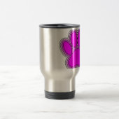 Mug De Voyage Chien Paw En Rose Avec Des Contours (Centre)