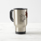 Mug De Voyage Chien Silhouette main Brown (Devant gauche)