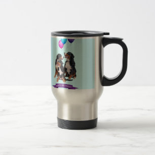Mug De Voyage Chiens de Montagne bernois joyeux anniversaire