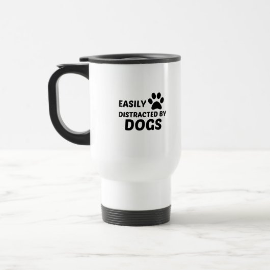 MUG DE VOYAGE CHIENS FACILEMENT DISTRAITS (Gauche)