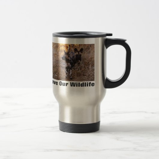 Mug De Voyage Chiens sauvages sauvent notre faune (Droit)