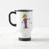 Mug De Voyage Chiffre femelle blond infirmière de bâton (Gauche)