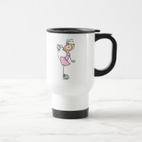 Chiffre rose patineur de bâton de fille de glace