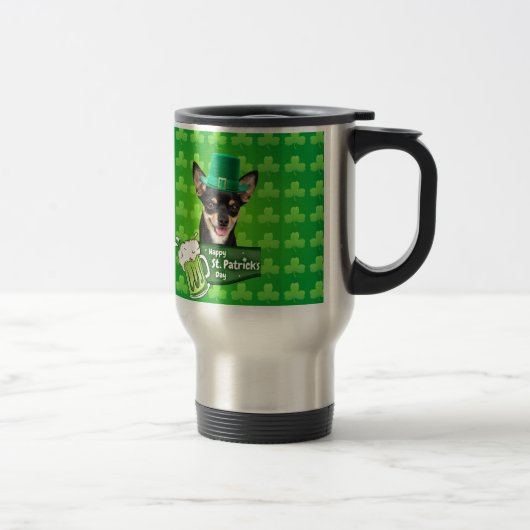 Mug De Voyage Chihuahua Chien Chiot Chiot St. Patrick's Day Clov (Droit)