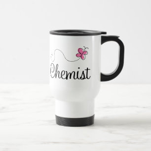 Mug De Voyage Chimiste rose mignon de papillon