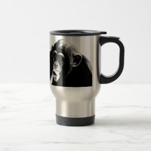 Mug De Voyage Chimpanzé noir blanc