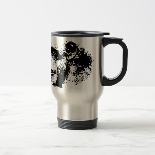 Mug De Voyage Chimpanzé noir et blanc (Droit)