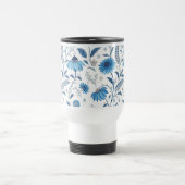 Mug De Voyage Chinoiserie Blue Echinacea Pattern (Centre)