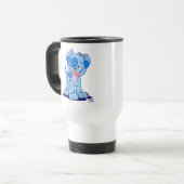 Mug De Voyage Chiot de caricature bleu mignon (Devant gauche)