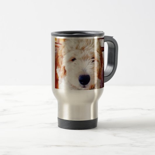 Mug De Voyage Chiot de Goldendoodle (Devant droit)