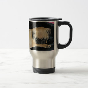Mug De Voyage Chiot mignon de carlin de sommeil