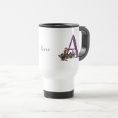 Mug De Voyage Chiots Beagle Papillons Monogramme Initiale A Nom  (Devant droit)