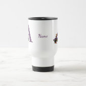 Mug De Voyage Chiots Beagle Papillons Monogramme Initiale A Nom  (Centre)