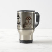 Mug De Voyage Chiots husky sibériens (Devant droit)