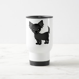 Mug De Voyage Chiwawa aux cheveux longs de noir mignon de bande