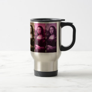 Mug De Voyage Chocolat rose violet Poster de animal Mona Lisa