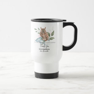 Mug De Voyage Chouette d'aquarelle mignonne pour Merci