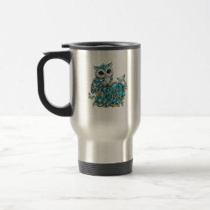 Mug De Voyage Chouette de cristal turquoise Rêve grand Design de