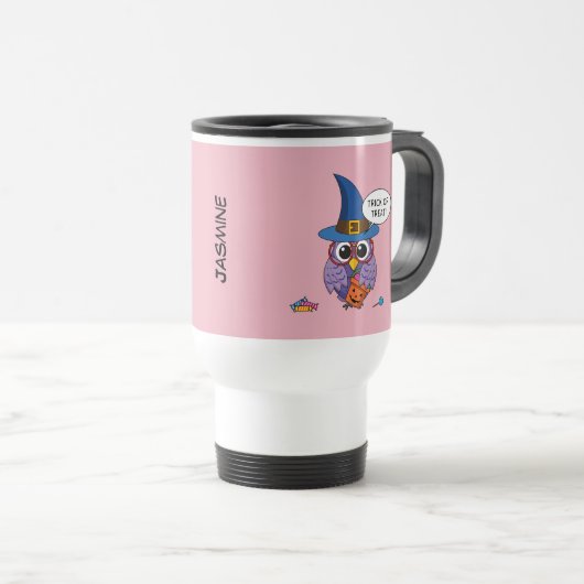 Mug De Voyage Chouette de l'Assistant Cartographie - Trick ou Tr (Devant droit)