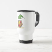 Mug De Voyage Chouette elfe de Noël avec présent (Devant droit)