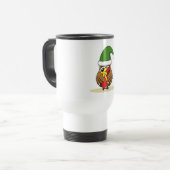 Mug De Voyage Chouette elfe de Noël avec présent (Devant gauche)