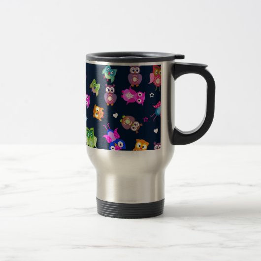 Mug De Voyage Chouettes arc-en-ciel (Droit)