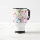 Mug De Voyage Chouettes mignonnes, Chouette Motif, Chouettes col (Devant droit)