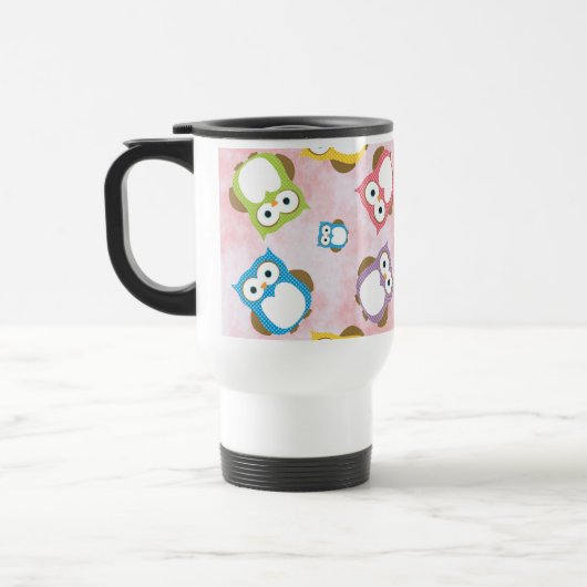 Mug De Voyage Chouettes mignonnes, Chouette Motif, Chouettes col (Gauche)