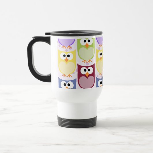 Mug De Voyage Chouettes mignonnes, Chouette Motif, Chouettes pou (Gauche)