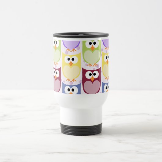 Mug De Voyage Chouettes mignonnes, Chouette Motif, Chouettes pou (Centre)