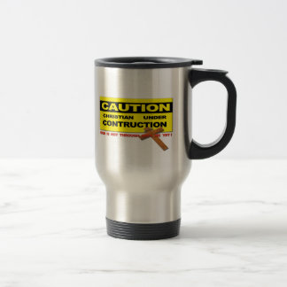 MUG DE VOYAGE CHRÉTIEN DE PRÉCAUTION EN CONSTRUCTION