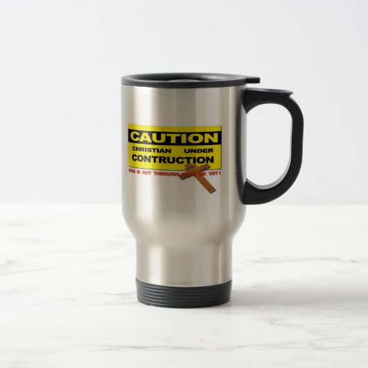 MUG DE VOYAGE CHRÉTIEN DE PRÉCAUTION EN CONSTRUCTION (Droit)