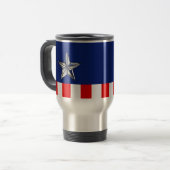 Mug De Voyage Chrome Comme étoile sur Festive Patriotic couleurs (Devant gauche)