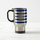 Mug De Voyage Chrome comme la boussole sur les bandes marines (Gauche)