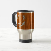 Mug De Voyage Chrome Comme Plongeur avec requins sur la plaque d (Devant gauche)