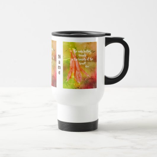 Mug De Voyage Chronique de beauté durable Citation Rumi inspiran (Droite)