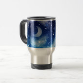 Mug De Voyage Ciel nocturne bleu étoilé (Devant gauche)