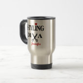 Mug De Voyage Ciseaux Diva de style et coeur (Devant gauche)