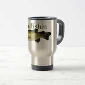 Mug De Voyage Citation amusante de Bass Fish (Devant droit)