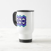 Mug De Voyage Citation d'acceptation en bleu vert violet (Devant gauche)