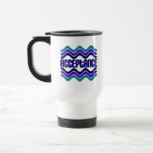Mug De Voyage Citation d'acceptation en bleu vert violet (Gauche)