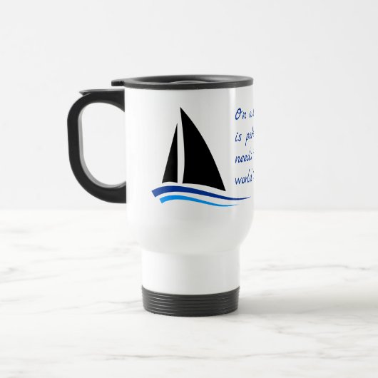 Mug De Voyage Citation de bateau à voile, éolien et beauté (Gauche)