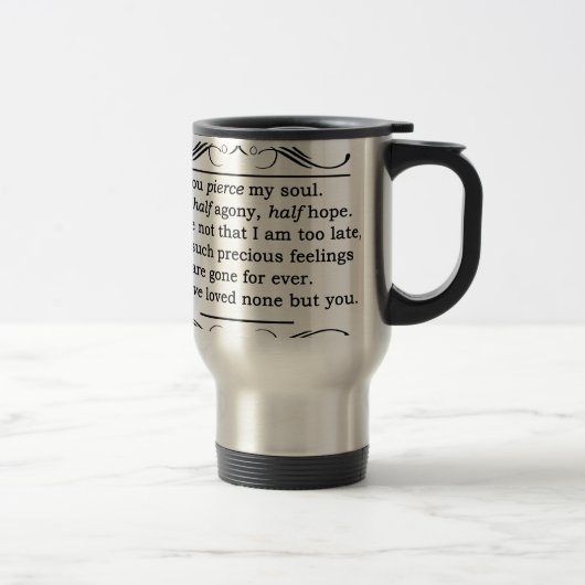 Mug De Voyage Citation de persuasion de Jane Austen (Droit)