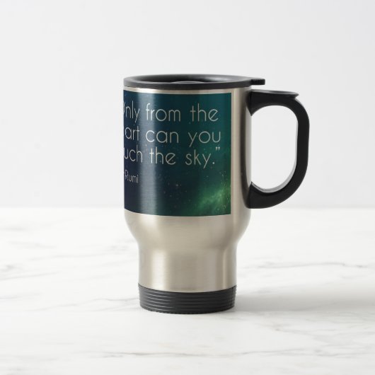 Mug De Voyage Citation de Rumi céleste (Droit)