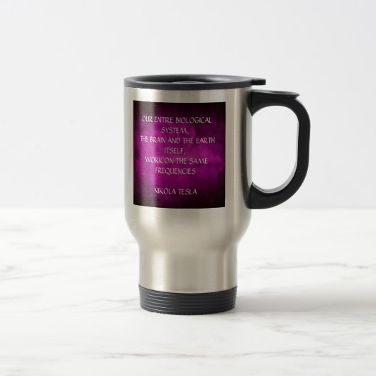 Mug De Voyage Citation de Tesla sur le pourpre (Droit)