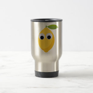 Mug De Voyage Citron, fruit sucré avec des yeux globuleux