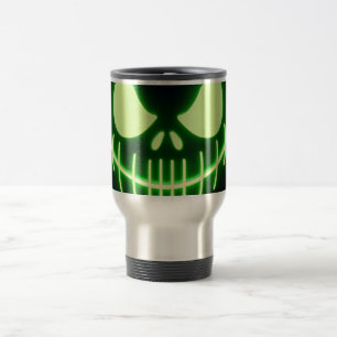 Mug De Voyage citrouille d'Halloween vert éffrayant